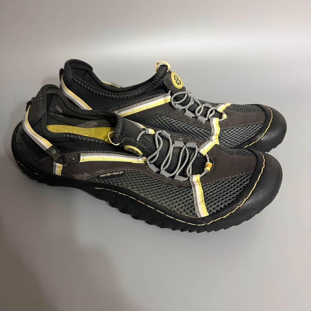 J-41 Adventure‎ On Mens Water Ready Hiking Shoes Grey Yellow Bungee Size 10M